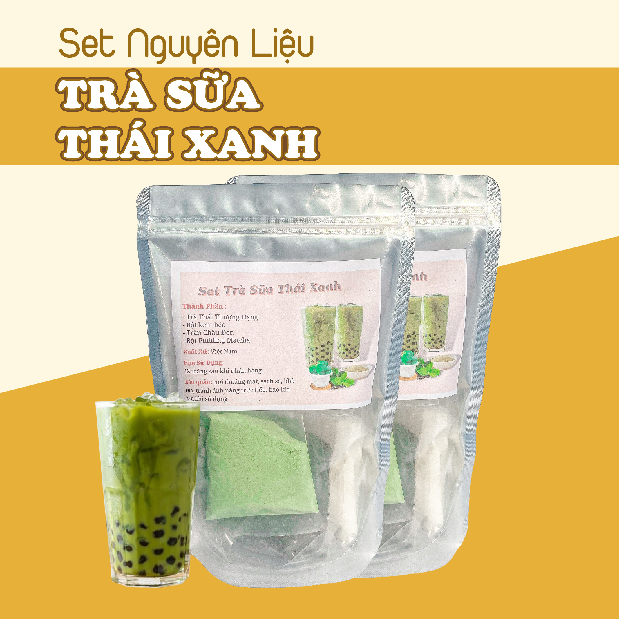Trà sữa olong tự pha set nguyên liệu trà sữa olong loại 1 hảo hạng - nguyên liệu bếp cute