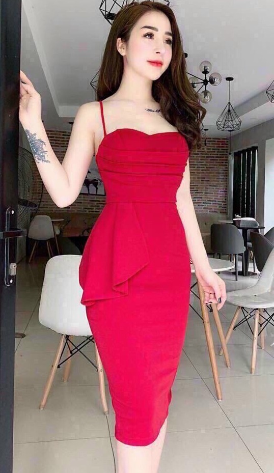 Đầm ôm body hai dây cực xịn có mút bốn màu