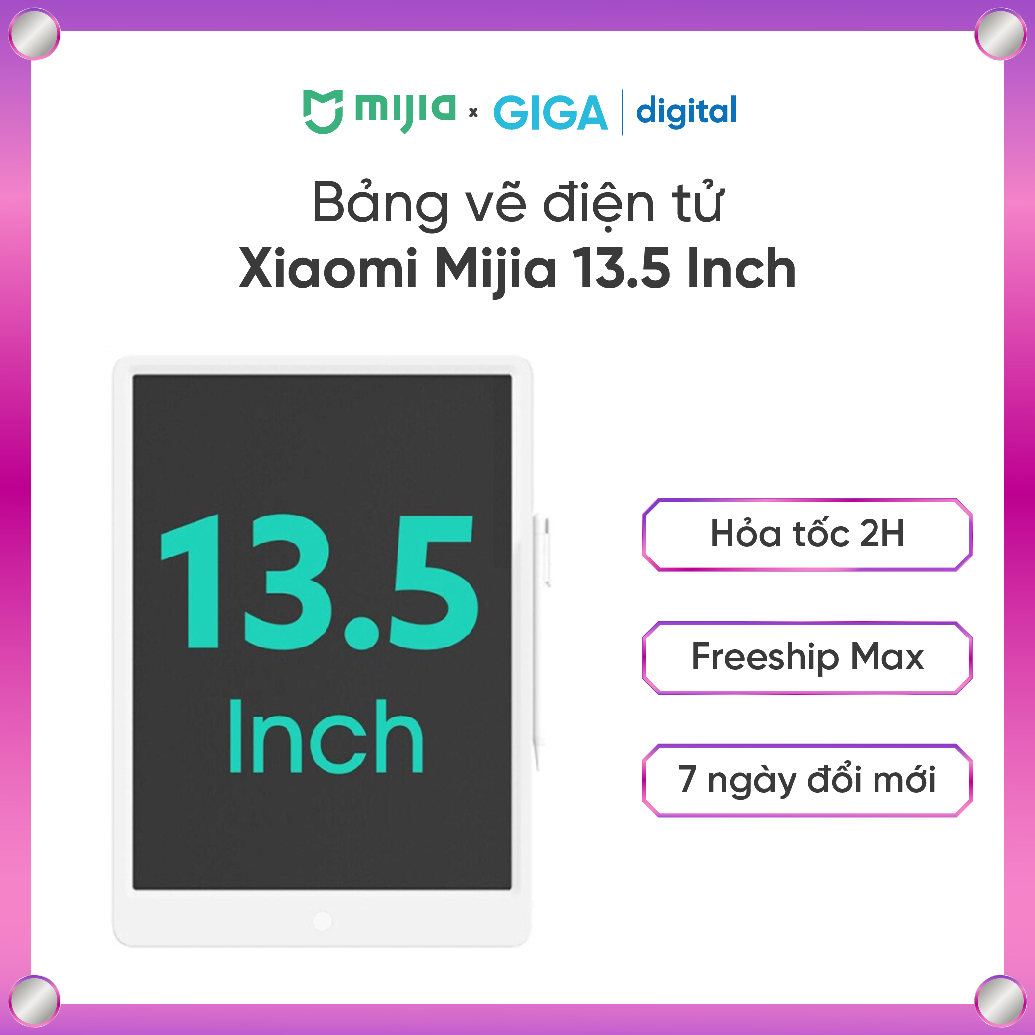 [ Hỏa tốc HN - HCM ]   [Giao hỏa tốc 30.12] Bảng vẽ điện tử Xiaomi Mijia LCD 10 inch/ 13.5 inch/ 20 inch + bút cảm ứng công nghệ tự xoá - An toàn cho bé | Bảng vẽ điện tử thông minh