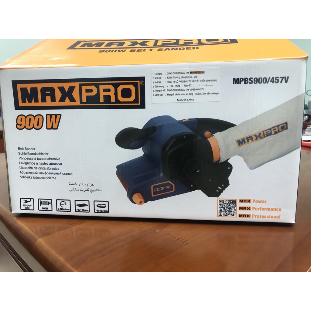 Máy chà nhám băng maxpro mpbs900/457v 900w