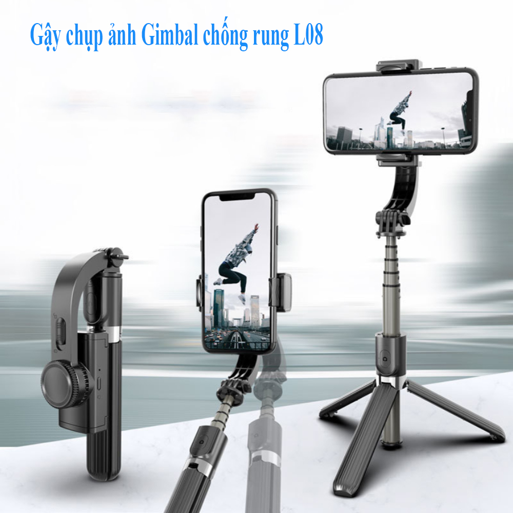 Thiết bị chống rung quay phim, Gimbal chống rung Stabilizer GimbalL08  Chống rung 3 trục cho ảnh sắc nét