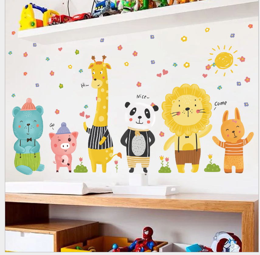 Decal dán tường thú ngộ nghĩnh 02