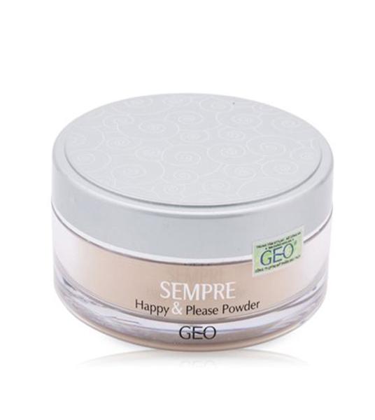 Phấn phủ bột mịn da geo sempre happy & please powder hàn quốc 25g - no.1 tone sáng