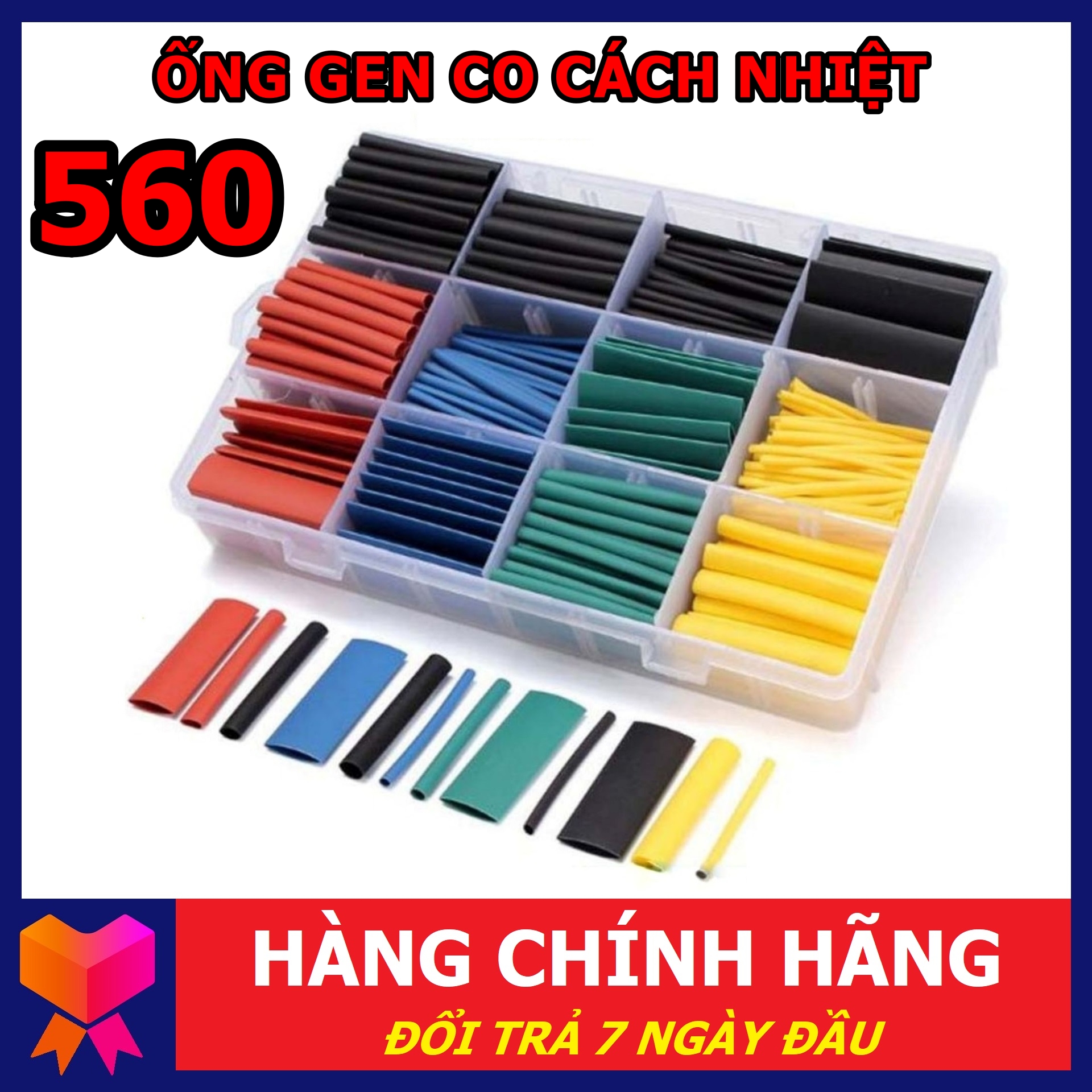 Bộ gen co nhiệt bọc cách điện - Bộ 560 Ống gen co nhiệt đủ loại có hộp