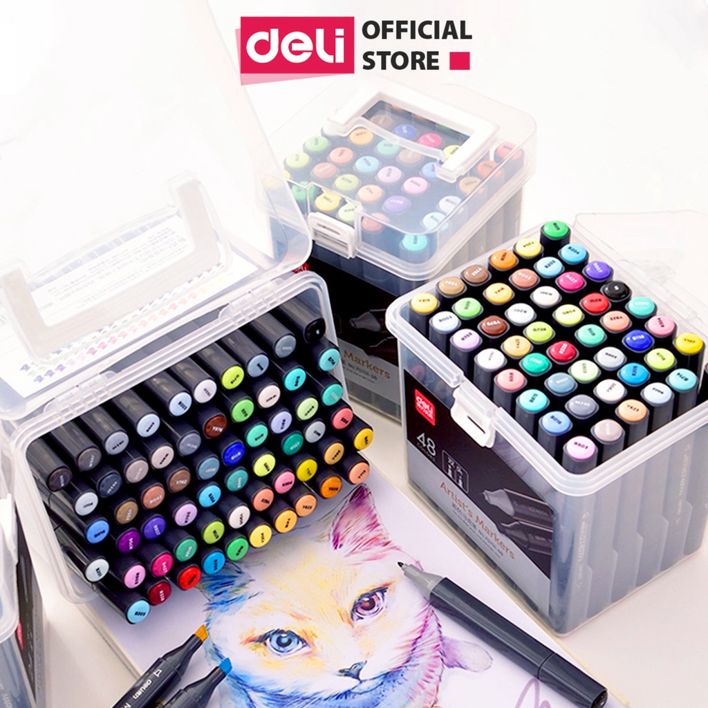 Bút Màu marker lẻ hai đầu màu ngẫu nhiên cao cấp Deli - 70701