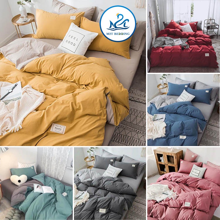 Bộ chăn ga gối cotton tici M2T Bedding vỏ chăn ga giường và 2 vỏ gối may chun drap giường đủ kích thước trải nệm 1m 1m2 1m4 1m6 1m8 2m2 không kèm ruột