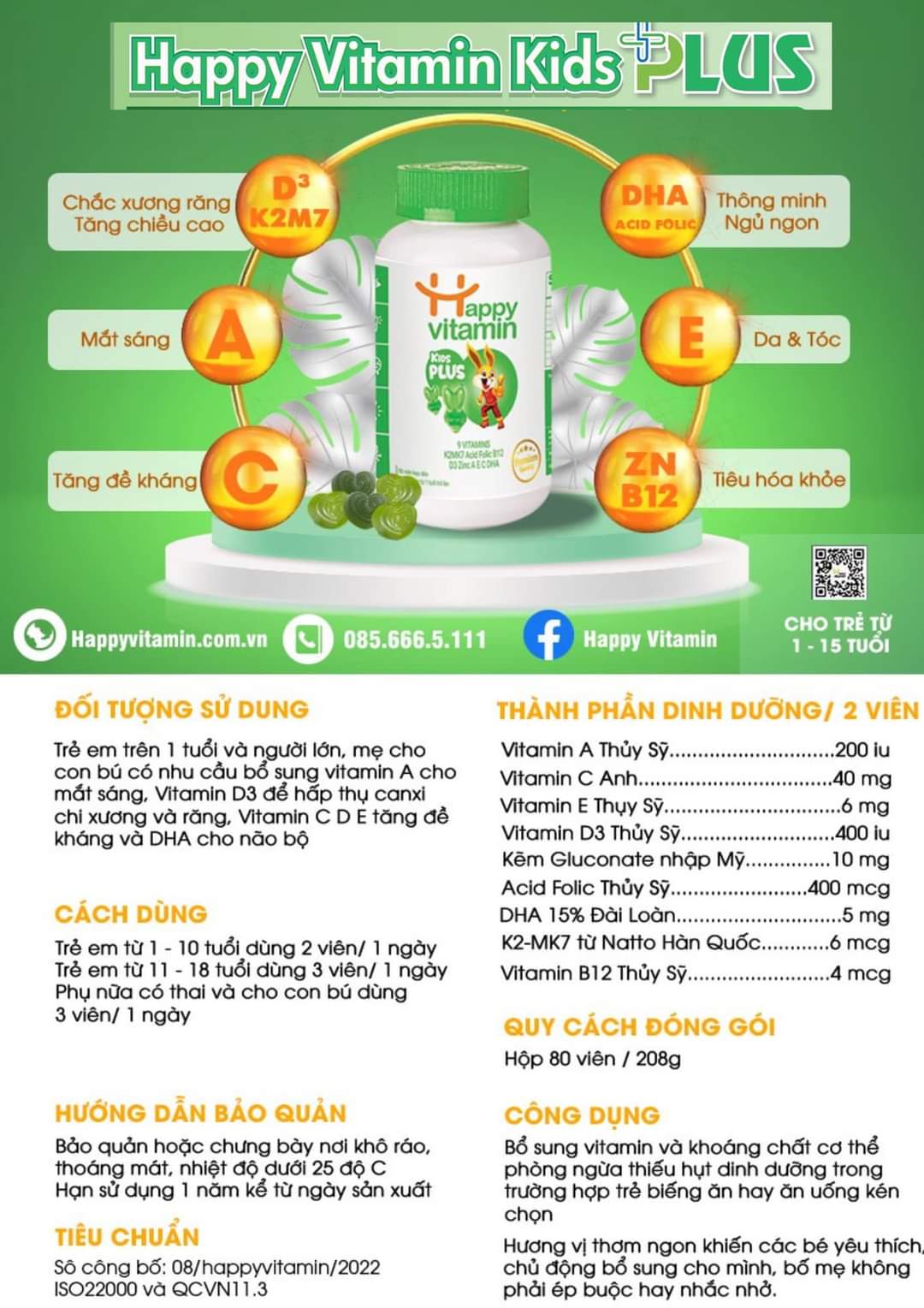 Kẹo dẻo Happy Vitamin Kids Plus