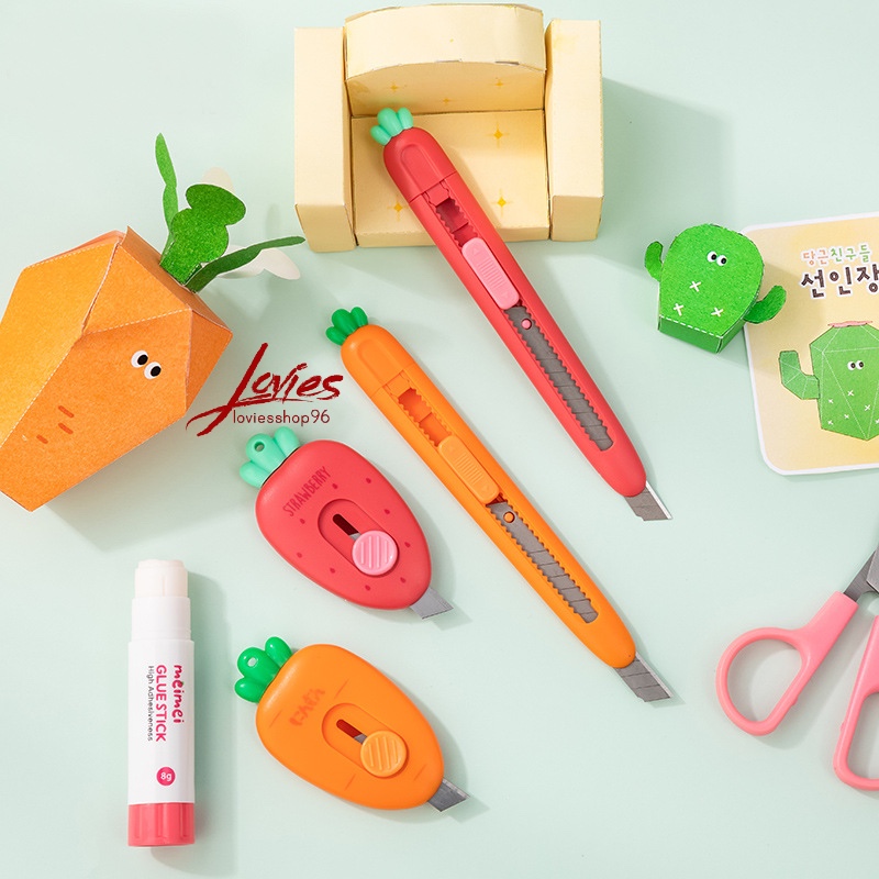 [Chọn Mẫu Trong Phân Loại] Dao Rọc Giấy Hình Cà Rốt/Dâu Tây SIêu Dễ Thương loviesshop96