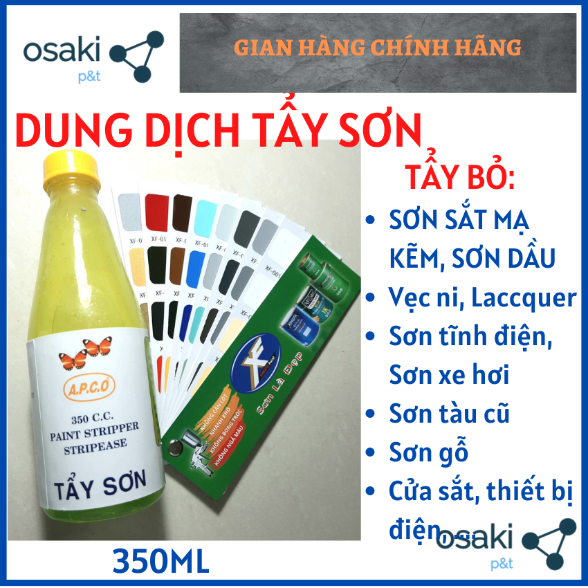 [HCM] Dung dịch tẩy sơn, Chai tẩy sơn, chất tẩy sơn (350ml/Chai) -  APCO/ HUDSON