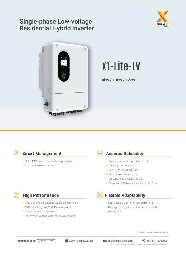 Biến tần SolaX 8KW X1-LITE-8.0-LV
