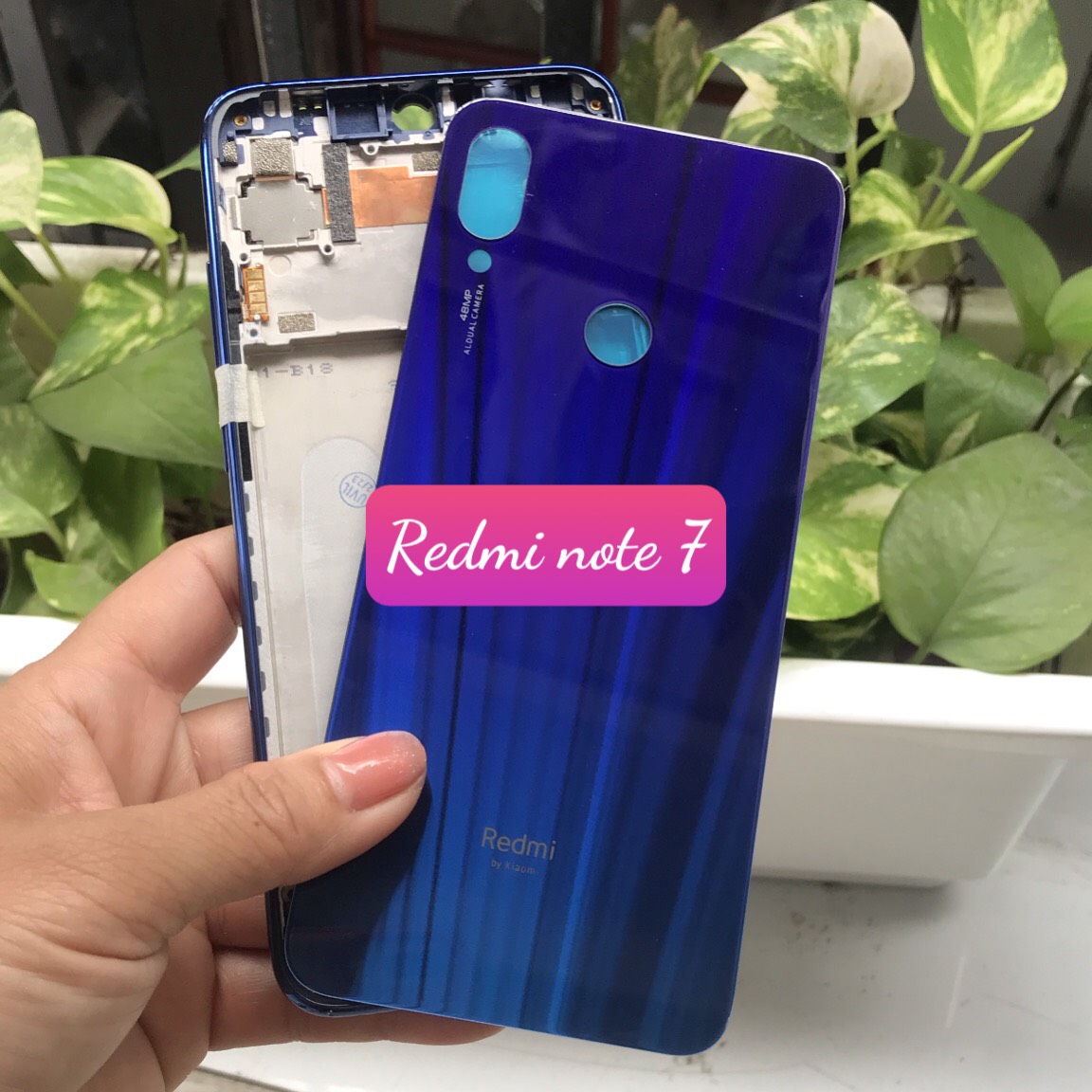 Bộ Vỏ Sườn Xiaomi Redmi Note 7 Zin có cụm kính camera,nút bấm