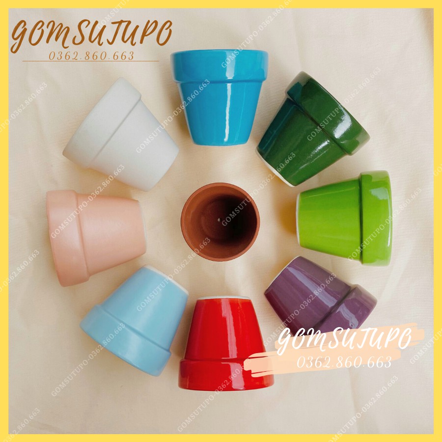 Chậu đất nung gốm sứ bát tràng, gomsutupo , trồng sen đá , xương rồng , chậu trồng cây , chậu cây đẹp
