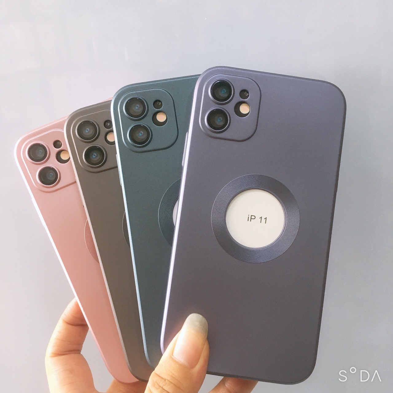 Ốp lưng iPhone 11 TPU màu nhám chống vân tay hở Táo viền vuông sang trọng