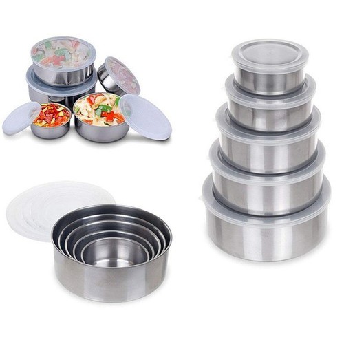 [GIÁ SỐC] 10 Thố inox đựng thực phẩm để tủ lạnh- Thố inox có nắp đựng đồ ăn - hộp đựng thức ăn- camen
