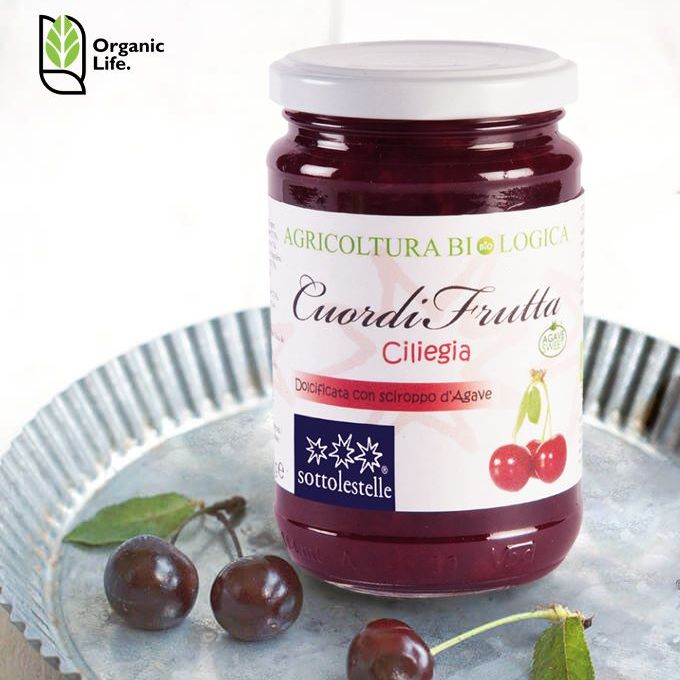 Mứt Cherry hữu cơ 320g Sottolestelle Organic Cherries Jam