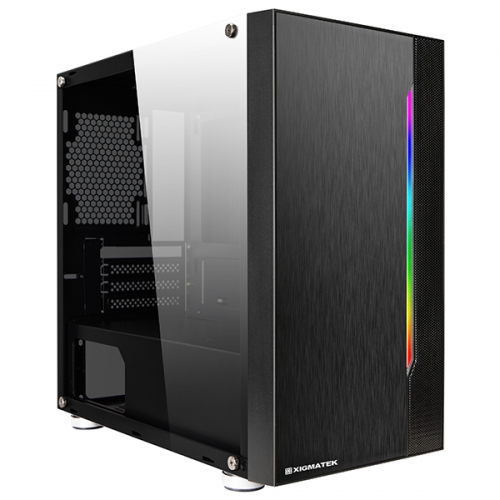 Vỏ thùng máy tính xigmatek gemini premium m-atx, rgb strip ko kèm fan