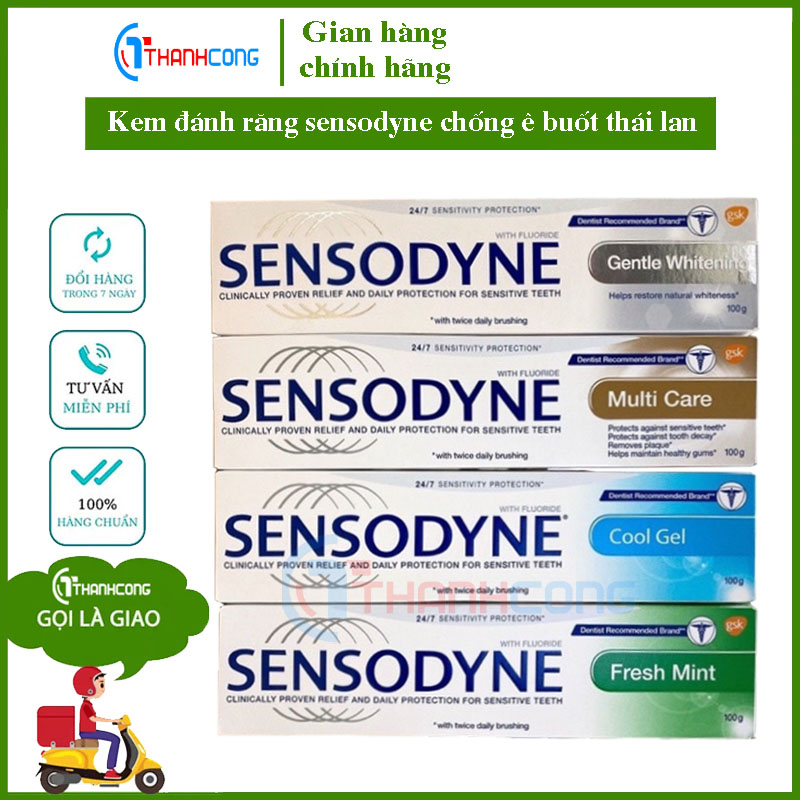 Combo 7 Tuýp Kem đánh răng Sensodyne Thái Lan - trắng răng chống ê buốt