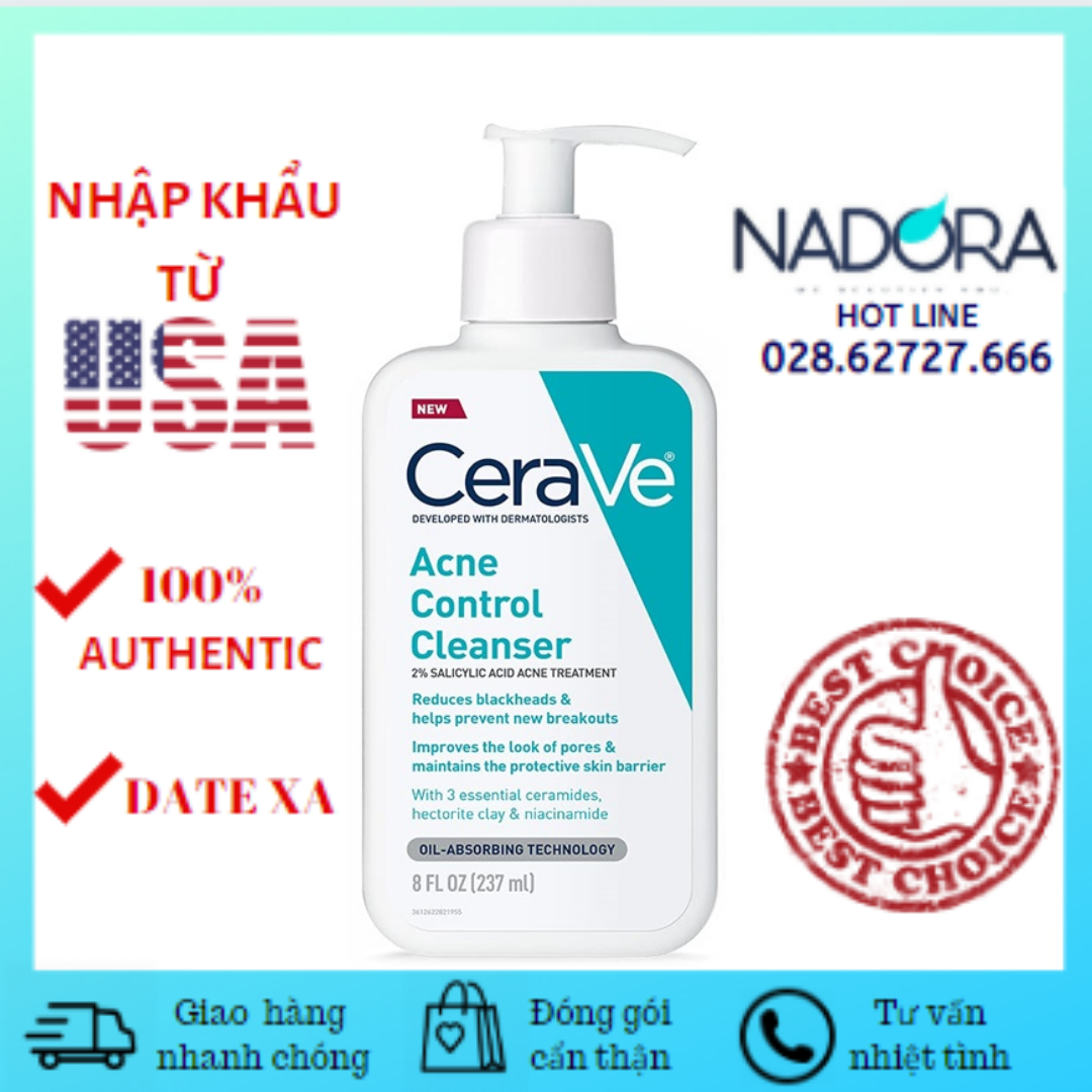 Sữa Rửa Mặt Giảm Mụn CeraVe Acne Control Cleanser