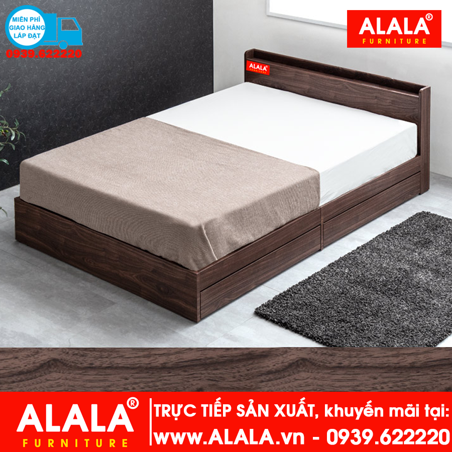 Giường ngủ ALALA29 1mx2m gỗ HMR chống nước - www.ALALA.vn - Za.lo