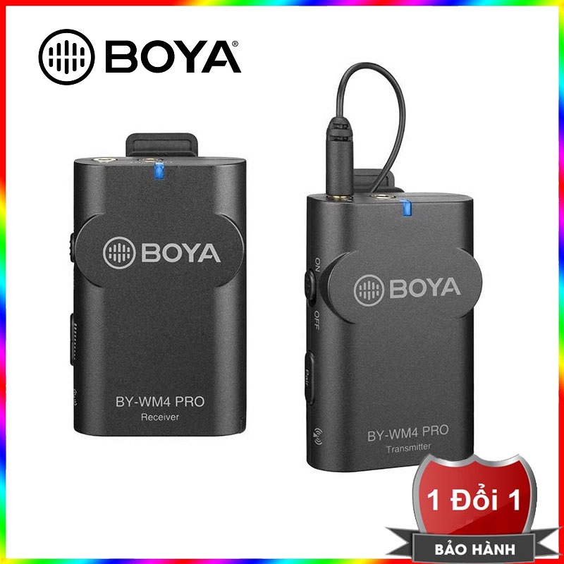Micro không dây boya wm4 pro k1 sử dụng cho điện thoại, máy quay - micro cho điện thoại và máy quay boya by-wm4 pro k1 - bộ micro thu âm không dây boya by – wm4 pro k1