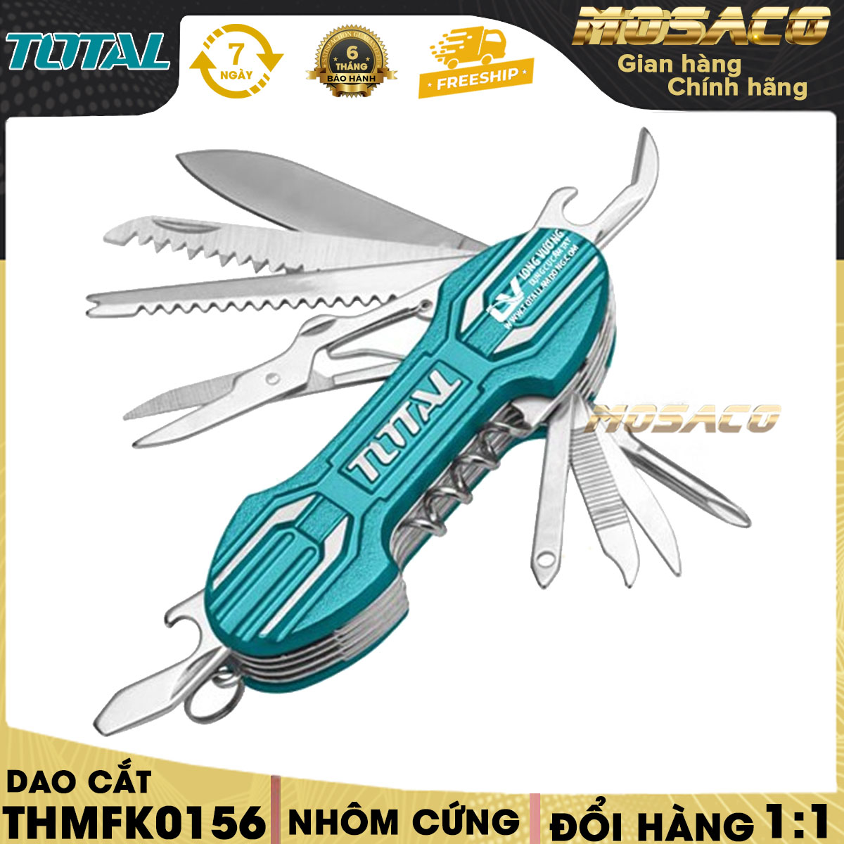 Bộ dao đa năng bỏ túi 15 trong 1 total thmfk0156 dao sinh tồn cắt gọt khui nước ngọt cưa gỗ dũa móng tay vặn ốc - mosaco