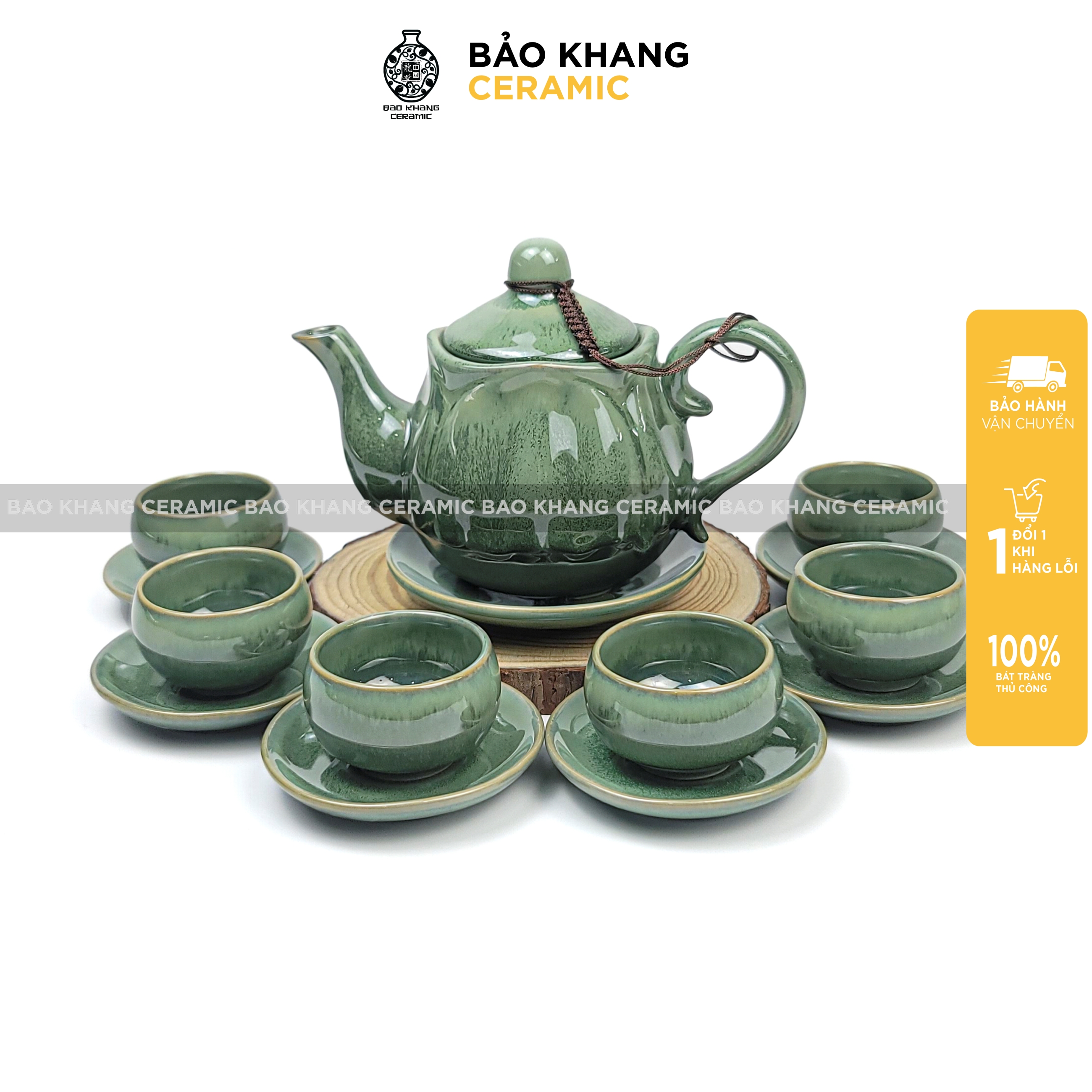 Bộ ấm chén sứ men thiên thanh ấm uống trà nhiều kiểu dáng sứ bát tràng cao cấp