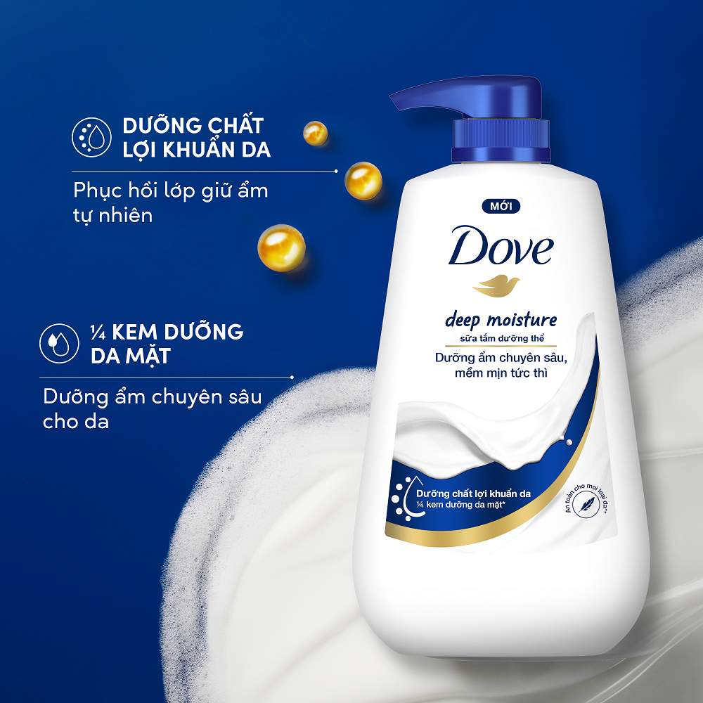 Sữa tắm dưỡng thể dove với kem dưỡng da mặt 500g