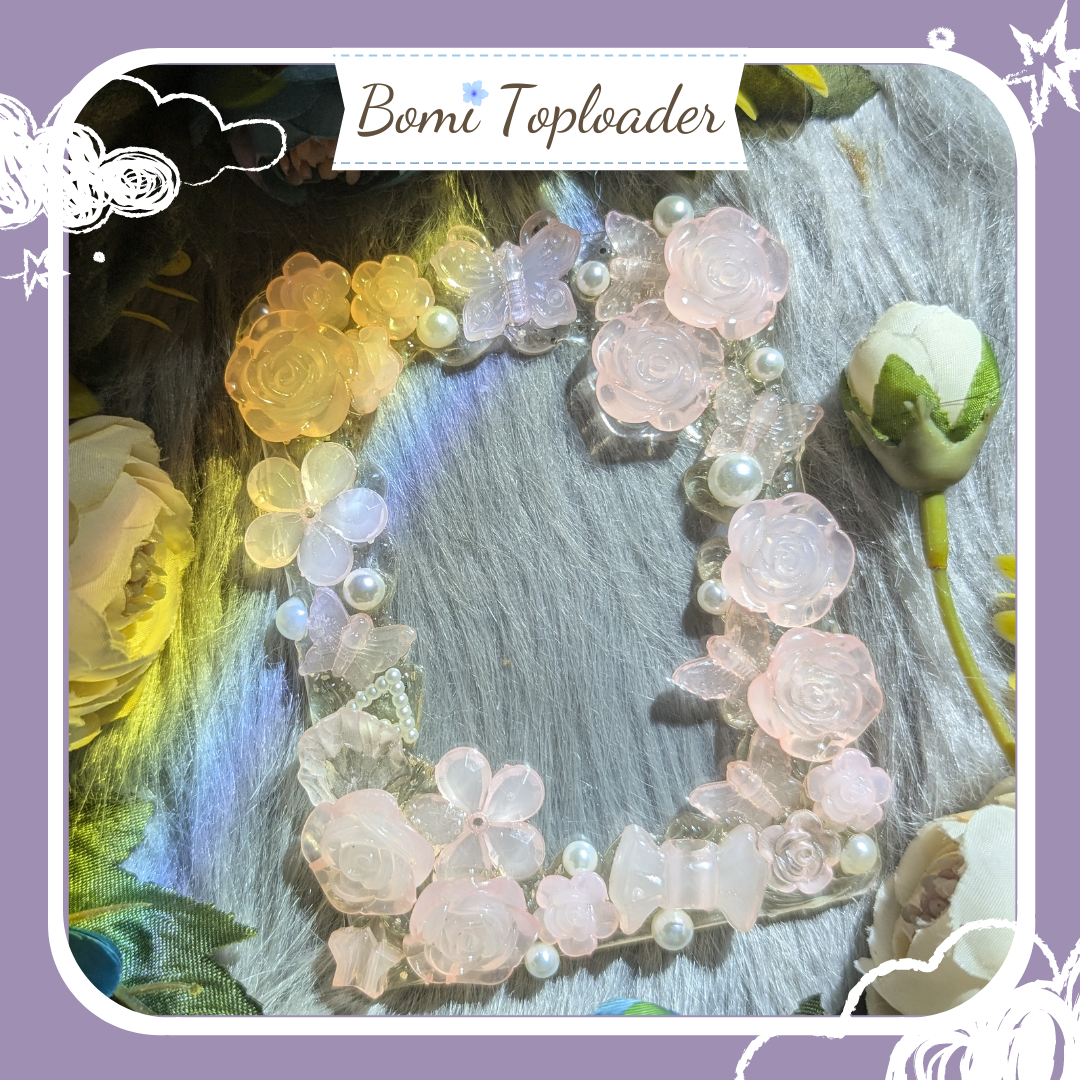 Toploader decor pink & purple trang trí bảo vệ card bo góc