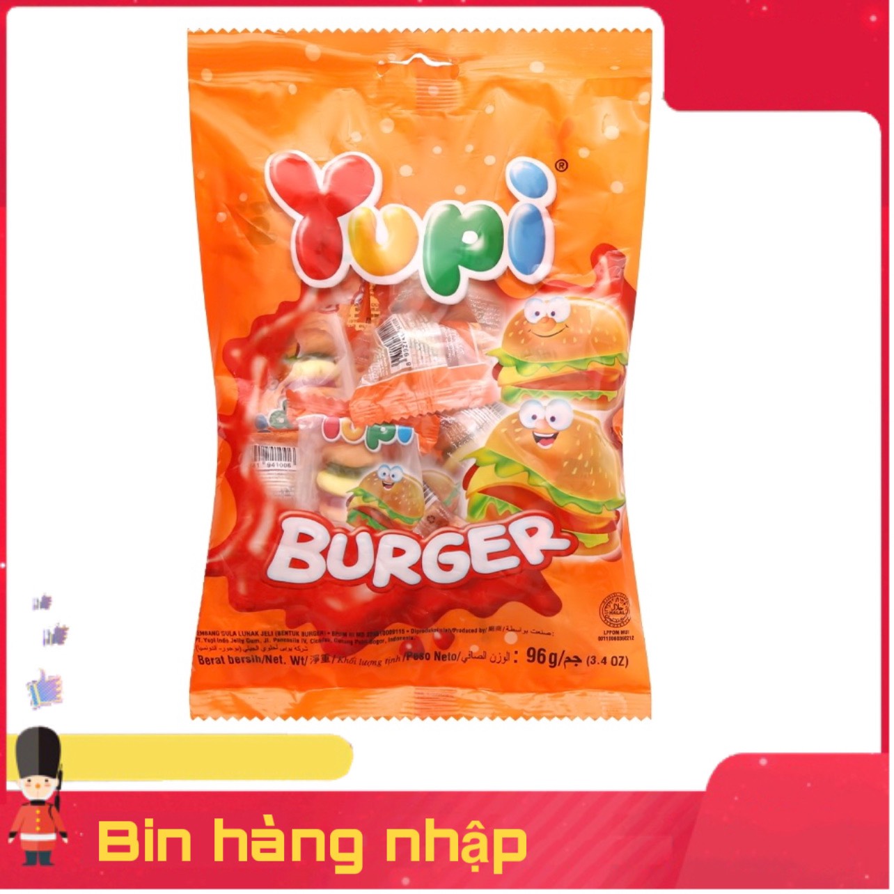12 GÓI KẸO DẺO YUPI HAMBURGER