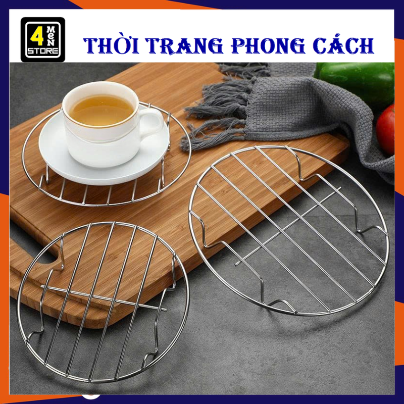 Vỉ Hấp, Giá Hấp , Khay, Xửng Inox Tròn 4 Chân Kê Hấp Thức Ăn 18cm Tiện Lợi -  Xưởng Hấp Bánh - Giá Đỡ Hấp Xôi, Bánh Bao, Đồ Ăn / Rế Hấp Và Lót Nồi Inox , Để Kê Nồi