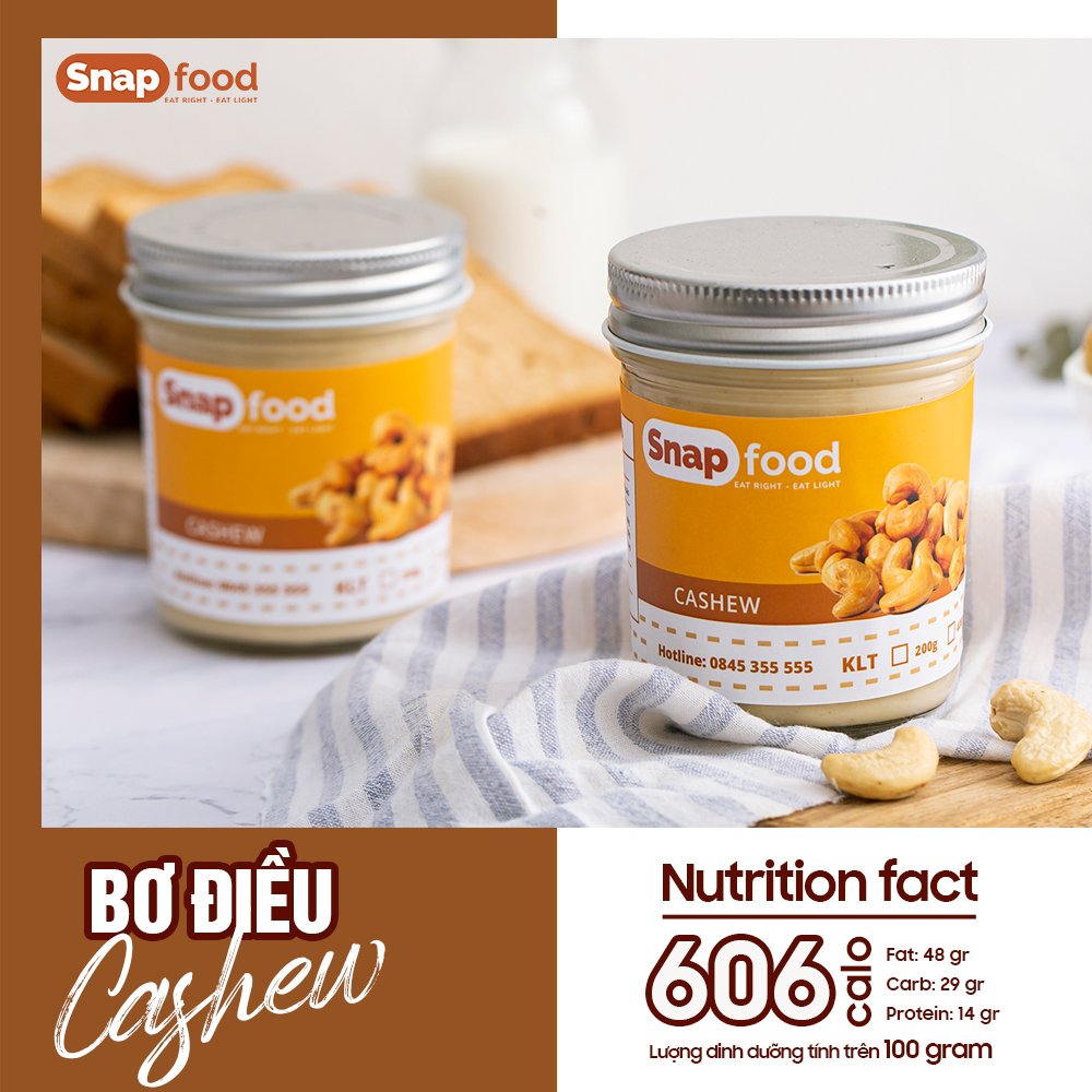 Bơ giữ dáng - bơ điều - snap food