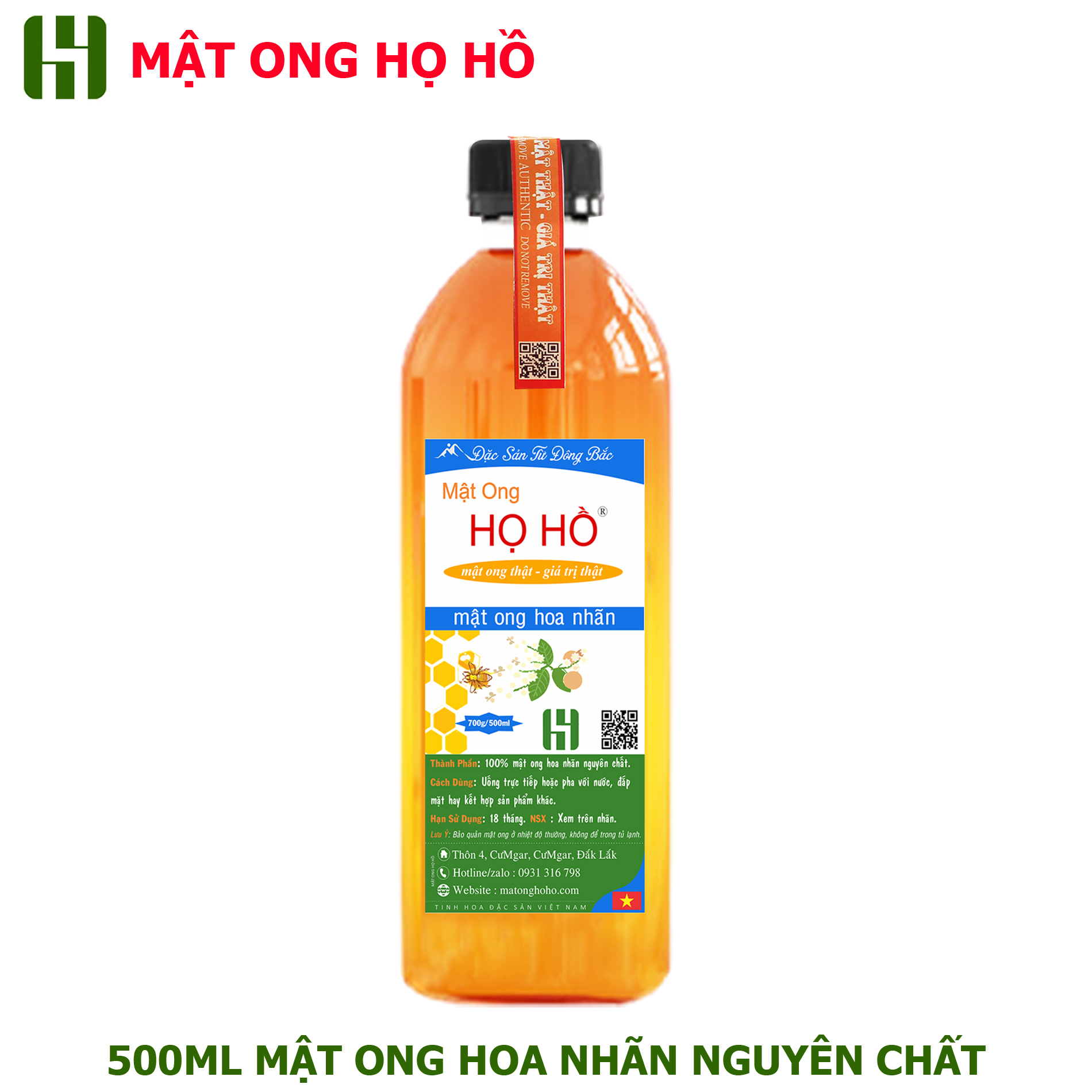 500ml mật ong hoa nhãn đặc sản Hưng Yên - Mật ong Họ Hồ mật thật giá trị thật mat ong