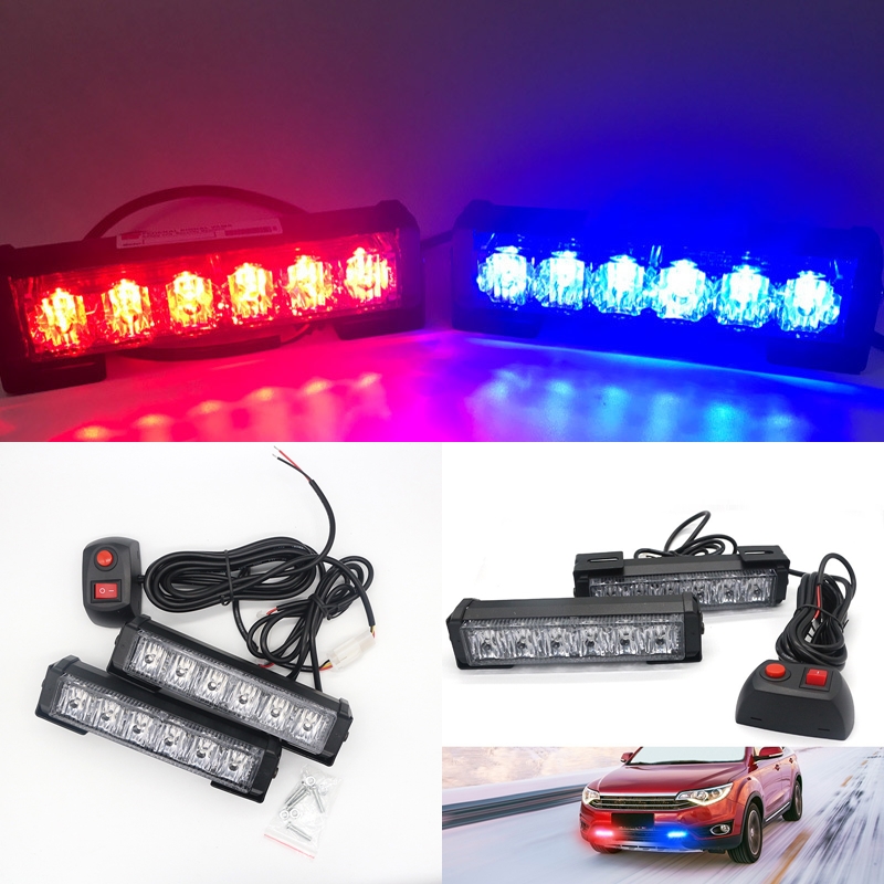 Đèn xe ưu tiên, cảnh báo khẩn cấp thanh 6 led đôi 12v/24v, 36w