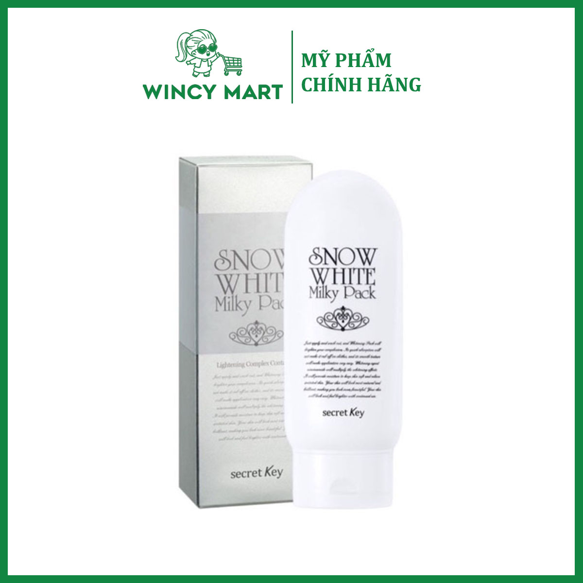Kem tắm trắng secret key snow white milky pack 200gr