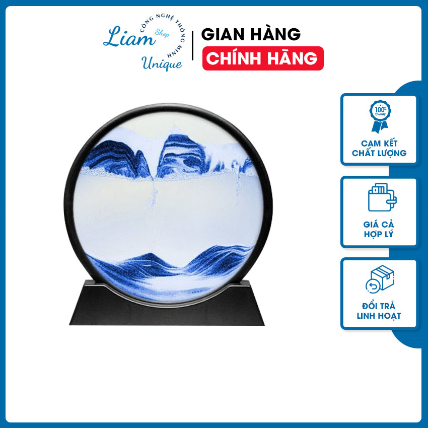 Tranh Cát Chuyển Động 12 inch LUS040 Tranh Cát 3D Phong Cảnh Nghệ Thuật Để Bàn Trang Trí Nhà Cửa Đồng Hồ Cát Thủy Tinh Mặt Tròn LIAM UNIQUE SHOP