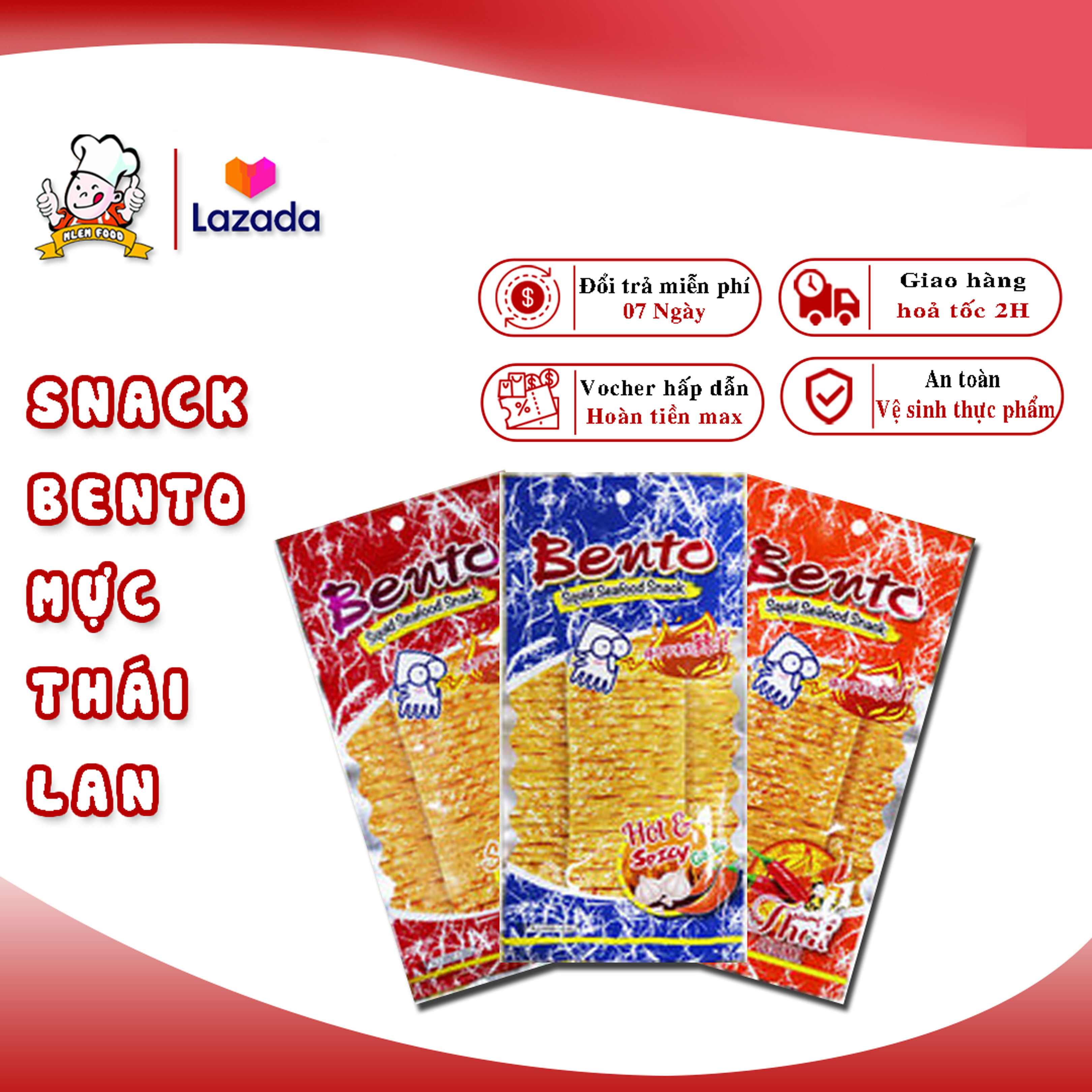 Gói snack mực bento tẩm gia vị loại 5g/ gói đủ vị tôm cay, rong biển, thịt xông khói. Bento mực nhập khẩu Thái Lan cao cấp, đồ ăn vặt có giấy vệ sinh ATTP