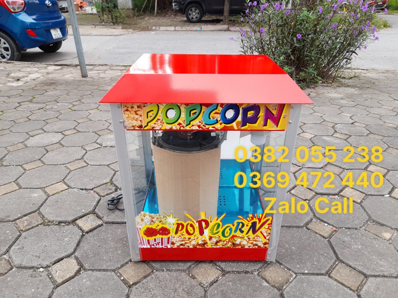 Máy nổ bắp rang bơ chạy điện mái vòm