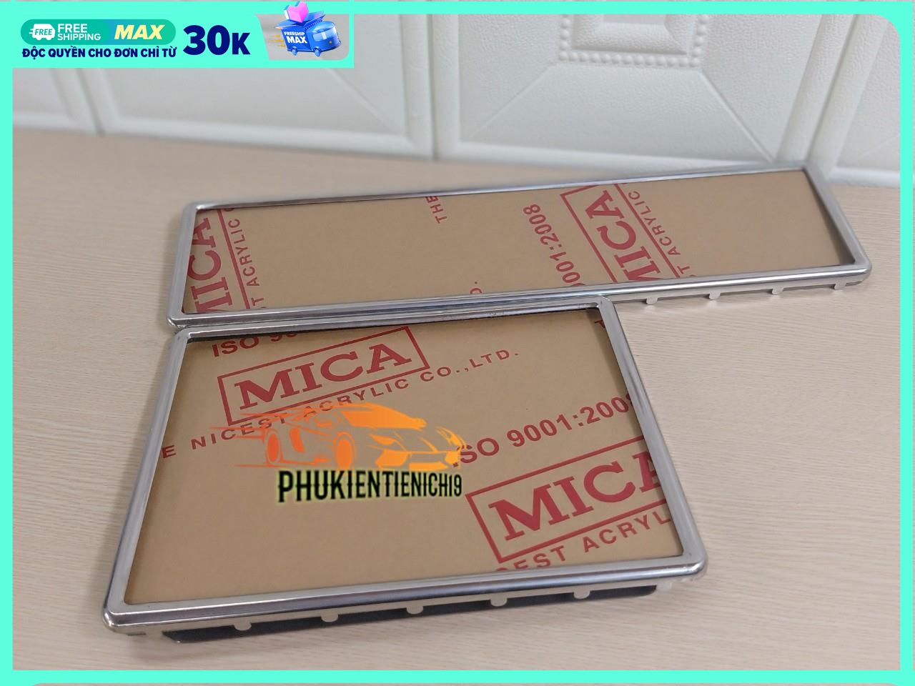 Khung biển số ô tô, biển hộp có viền bao inox bền đẹp, đầy đủ phụ kiện lắp đặt tại nhà