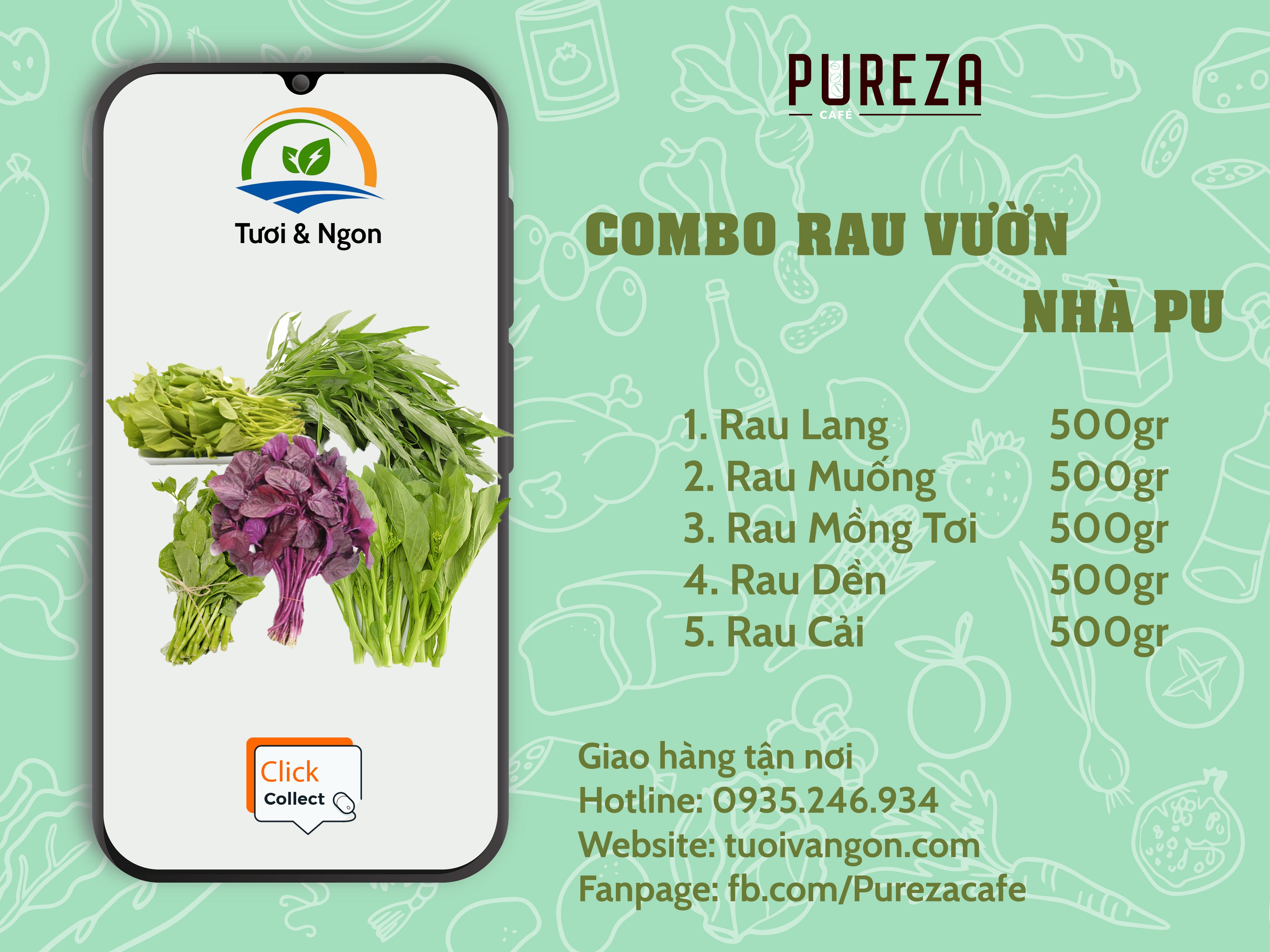 Combo Rau Vườn Nh&agrave; PU (Giao tại Đ&agrave; Nẵng)