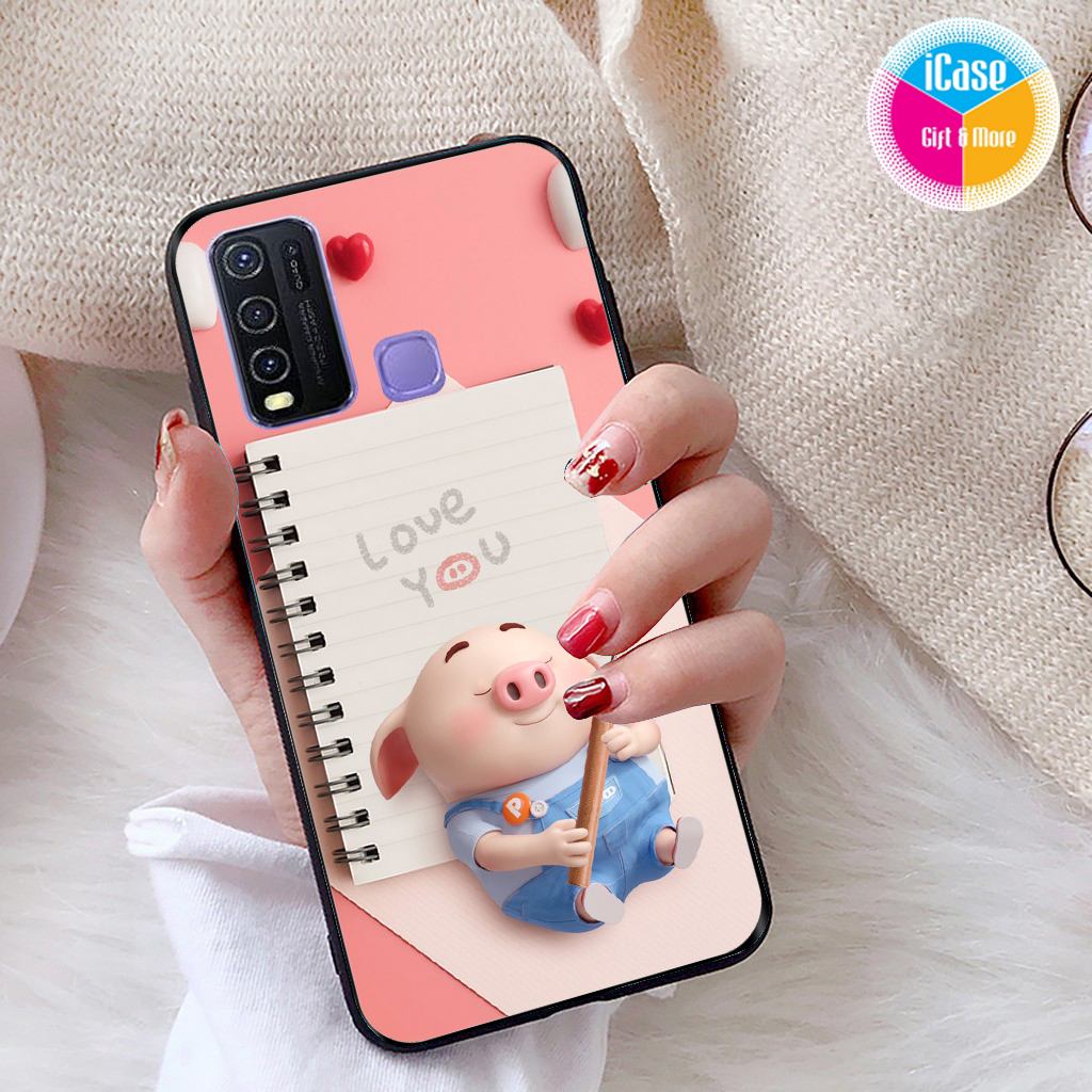 Ốp lưng iCase dành cho  Vivo Y50 viền dẻo TPU BST Pig Cute