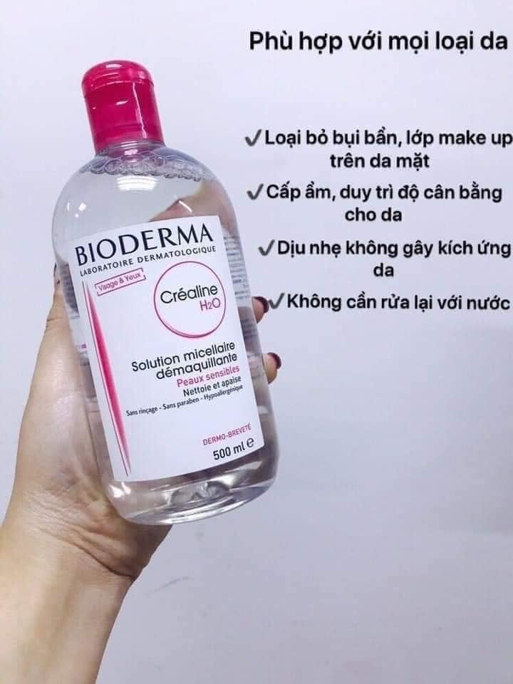 Nước tẩy trang Bioderma Hồng 500ml