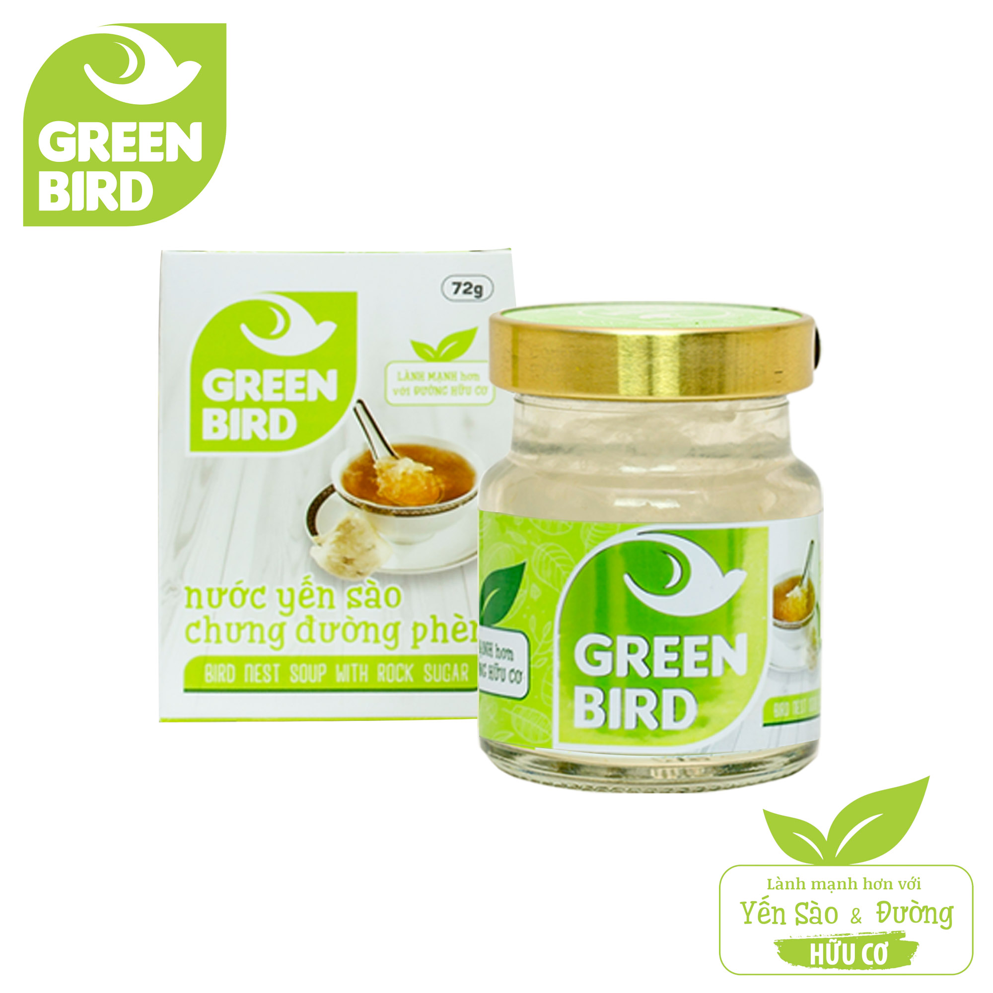 Green bird - nước yến sào chưng đường phèn - hũ đơn