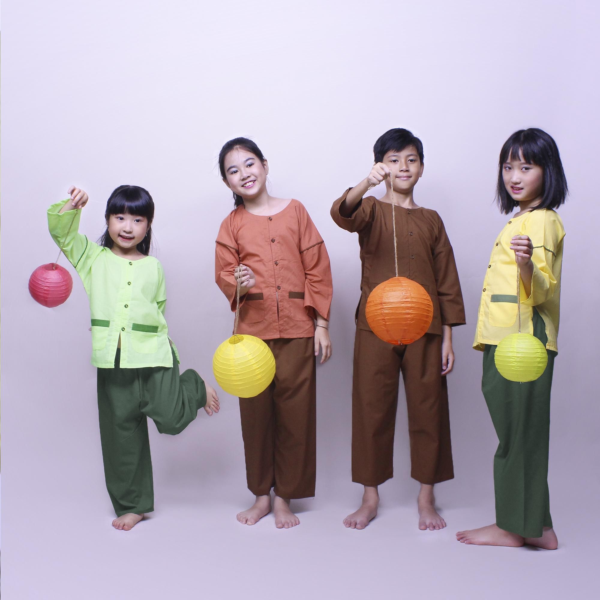 Bộ áo bà ba cho bé trai và bé gái nhiều màu vui lễ hội trung thu, biểu diễn văn nghệ, đồ bà ba trẻ em tphcm Jadiny