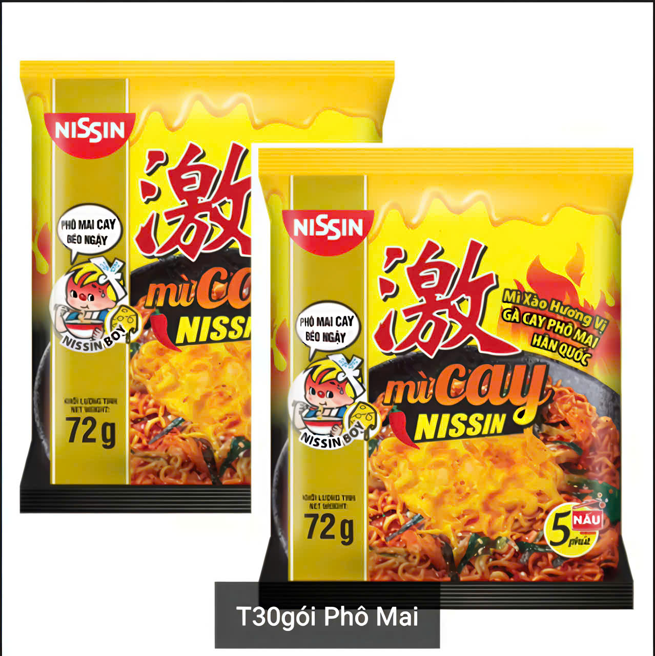  Mì CAY NISSIN Phô Mai Thùng 30 gói 
