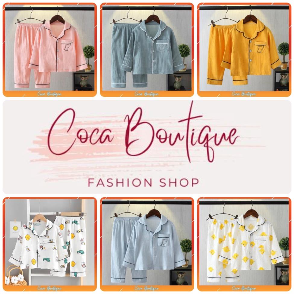 Đồ Ngủ Dài Tay Cho Bé, Bộ Pijama dài tay Bé Trai, Bộ Pijama Cho Bé Gái Chất Đũi In Hình Cực Yêu Cho 