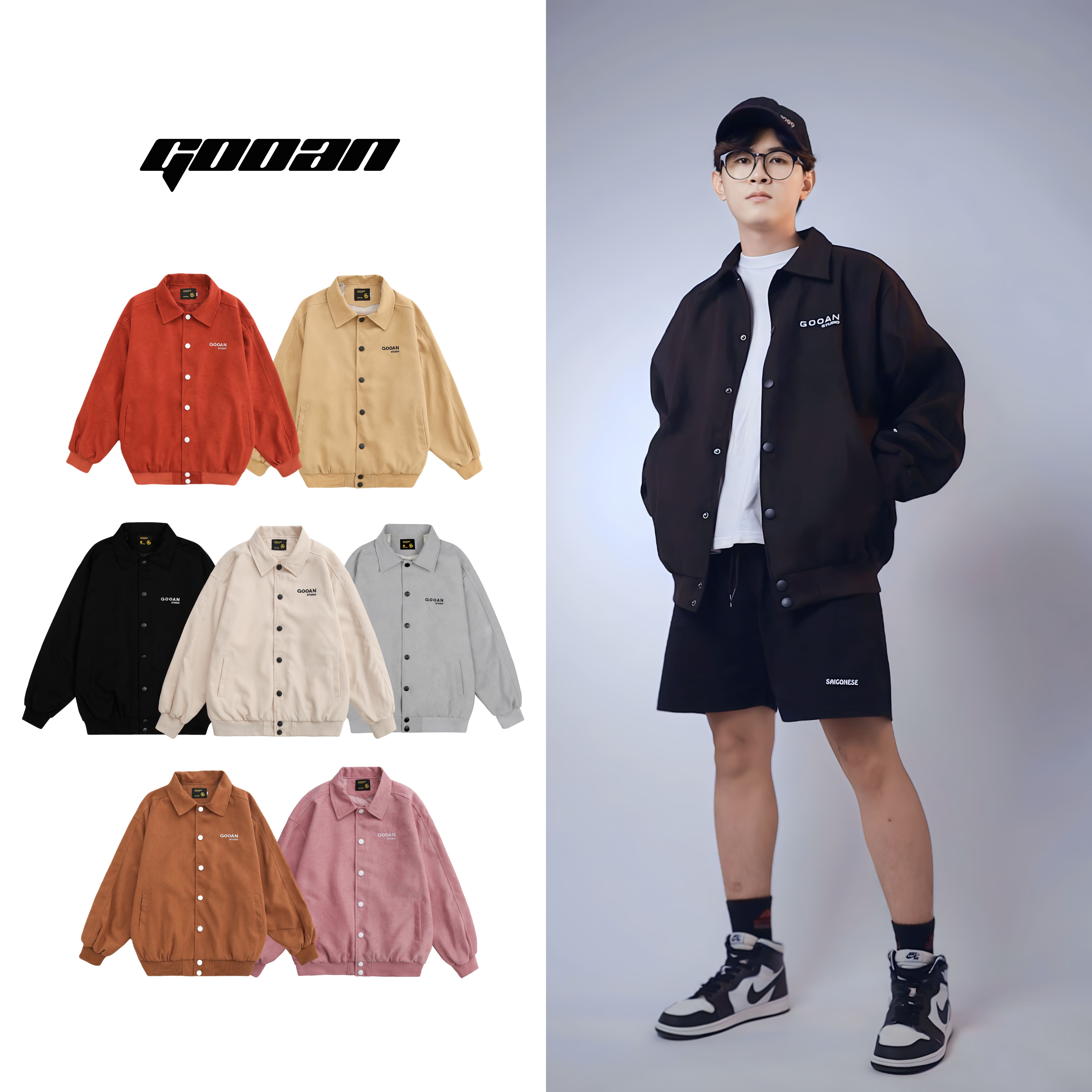 Áo Khoác Varsity Bomber Gooan Basic Form Rộng