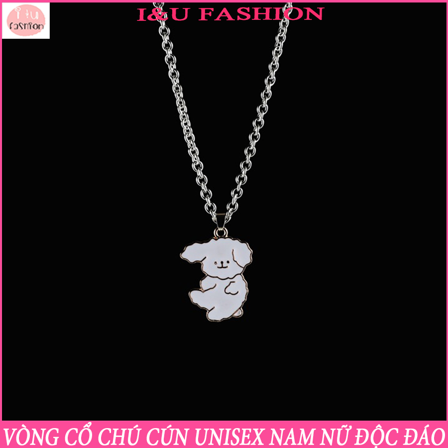 Vòng cổ dây chuyền UNISEX Nam Nữ chất liệu kim loại màu bạc hình chú cún vô cùng độc đáo và dễ thương thời trang hip hop phù hợp làm vòng cặp đôi , vòng nhóm VC-51