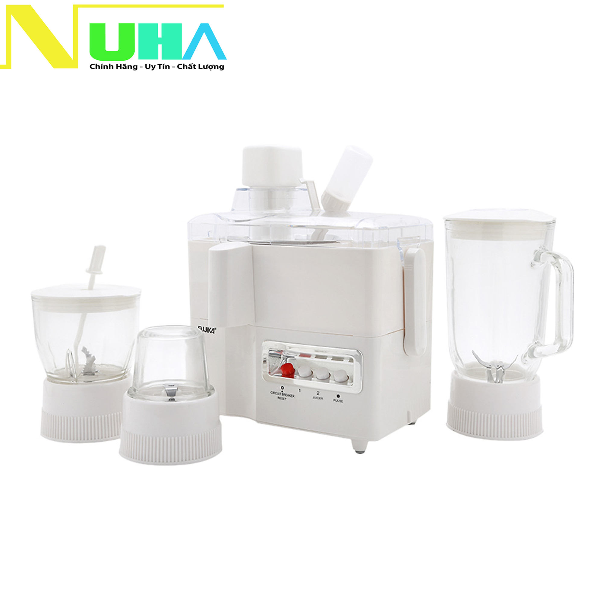 Máy xay ép đa năng 4 in 1 Fujika FJ176 xay sinh tố xay thịt hạt ép trái cây cối 1L thủy tinh màu ngẫu nhiên-hàng chính hãng - Dự kiến giao 24/6