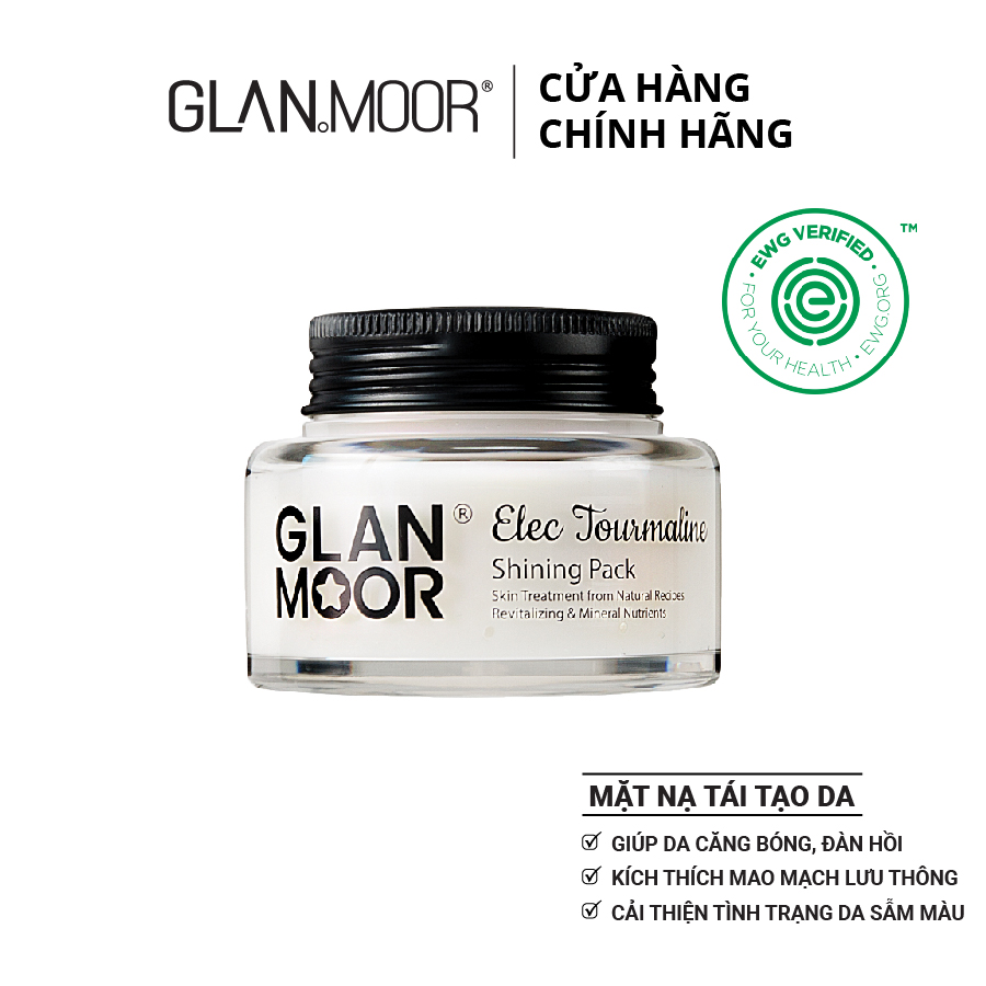 Mặt Nạ Tái Táo Da, Dưỡng Trắng Da GLAN MOOR Elec Tourmaline Shining Pack Fullsize 100ml - Glan Moor VN