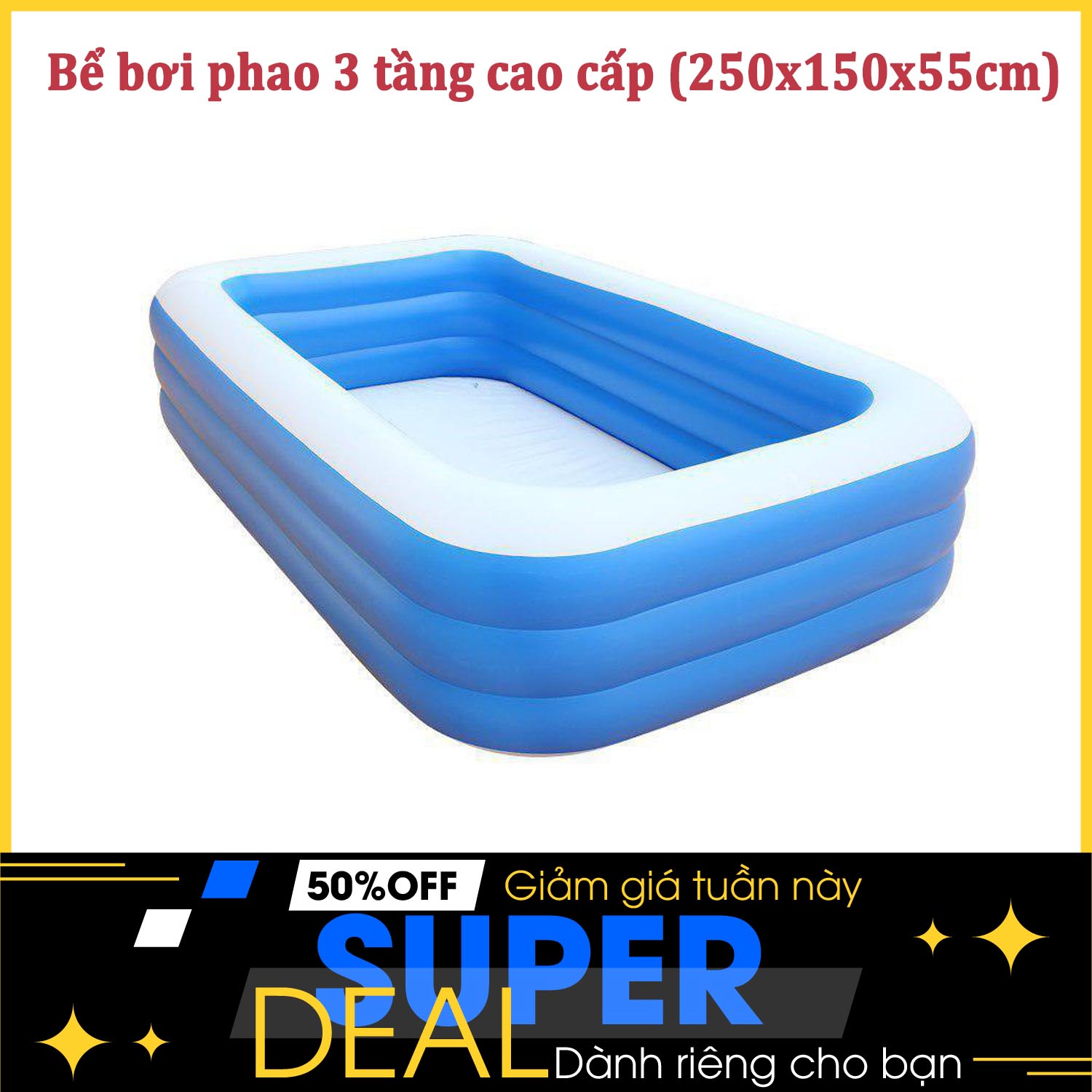 Bể bơi phao, hồ bơi cho bé, bể bơi cho trẻ, kích thước: 290 x 170 x 60 cm Bể bơi phao, bể bơi phao cho bé, bể bơi cỡ lớn Bể Bơi 290 X 170 X 60 cm - Mua Ngay Bể Bơi Phao Trẻ Em 3 Tầng Chất Liệu Cao Cấp